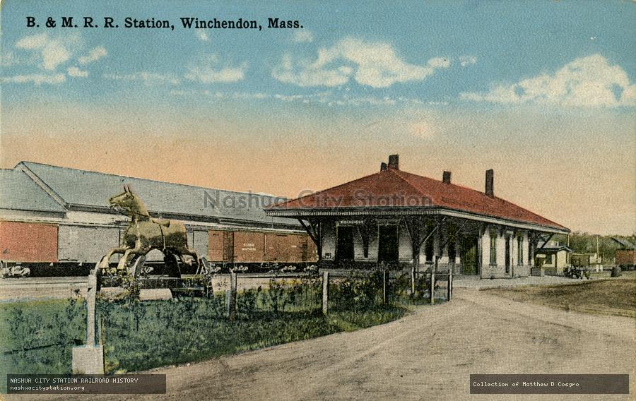 Postcard: Boston & Maine Railroad Station, Winchendon, Massachusetts